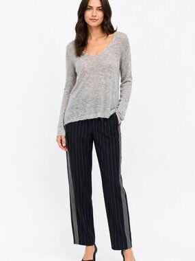 Zara Knit Kid Mohair Sweater & Zara Pinstripe Trousers Outfit Set (Size S)
